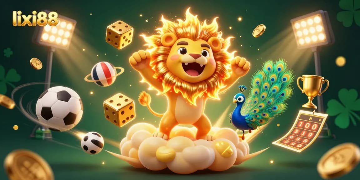 Experience exciting wagers with lixii88 in this lively 3D casino illustration filled with action and thrilling elements.