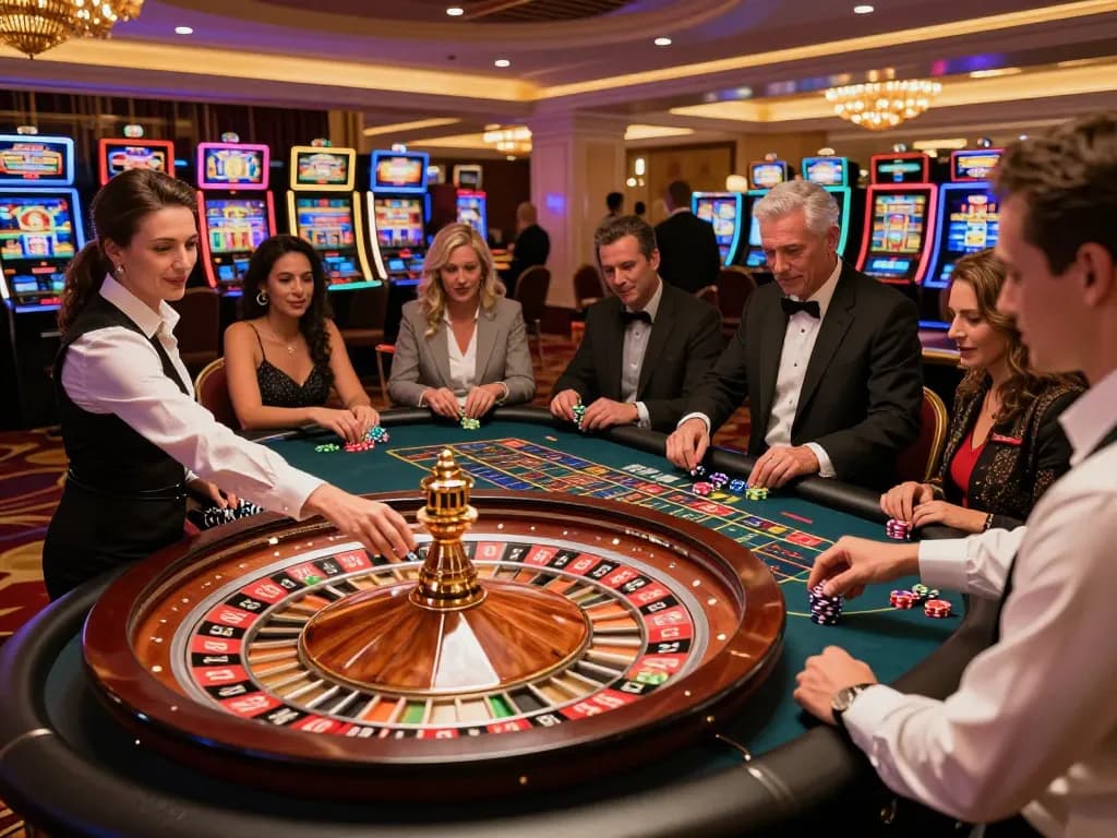 Place bets at Go99's exciting roulette table, capturing the thrill of casino gameplay amidst vibrant decor.