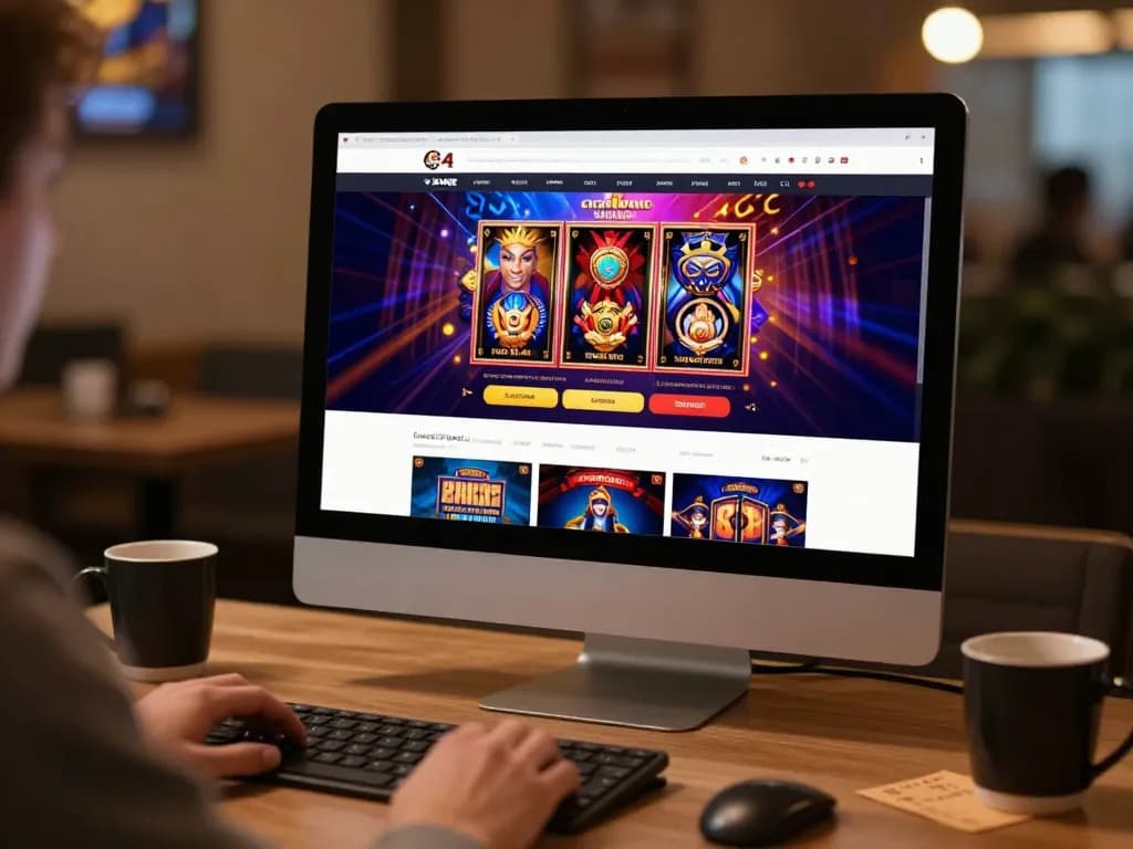 Player exploring online casino games on computer, enjoying the interactive features of VIN777.