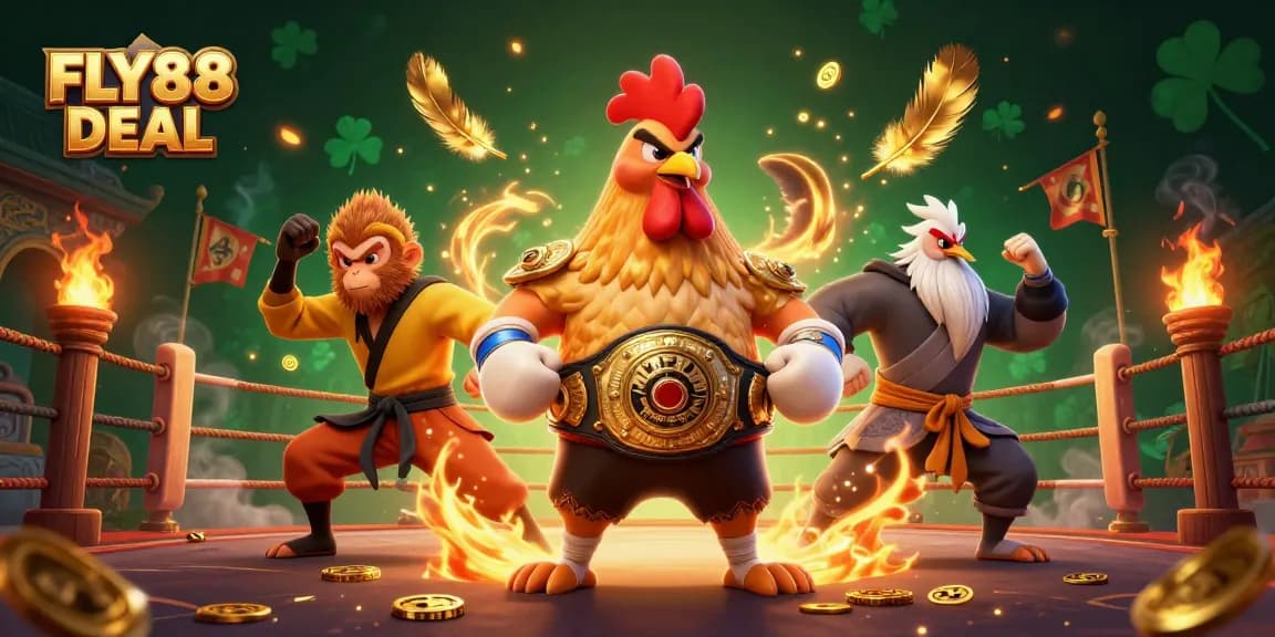Engage in the exhilarating world of FLY88 DEAL with a dynamic illustration featuring Muay Thai and martial arts!