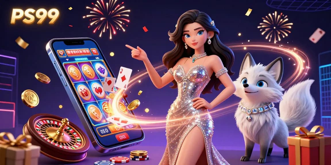 Experience the thrill of PS99 with stunning 3D visuals featuring exciting casino elements.