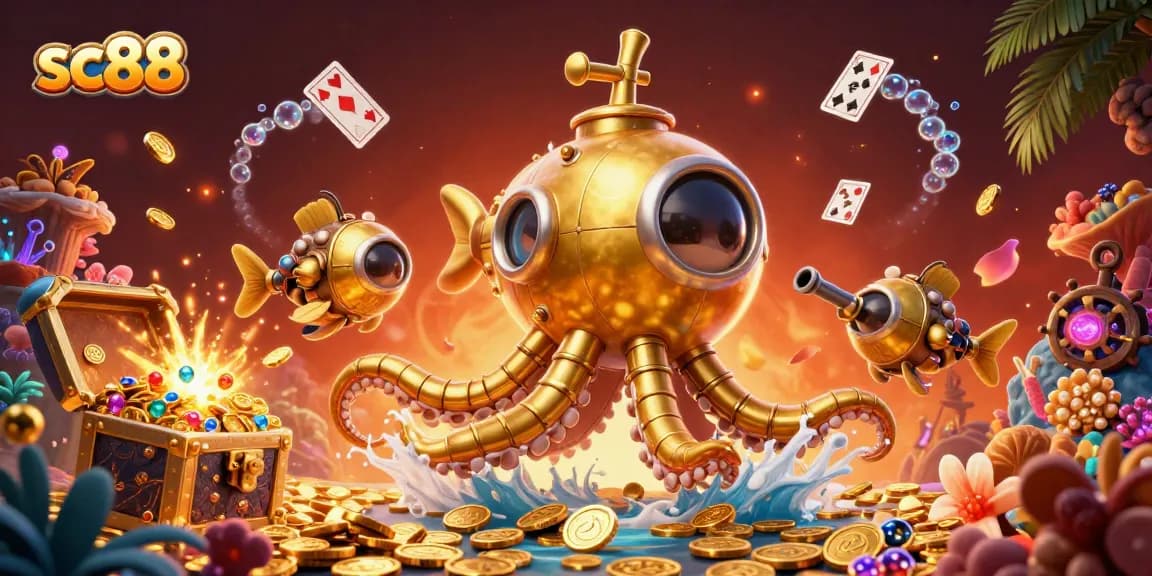 Engage in thrilling gameplay at sc88, featuring a vibrant underwater casino experience with captivating characters.