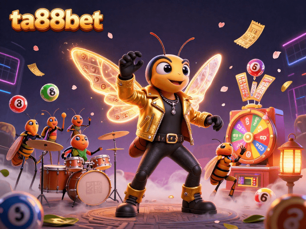 Experience thrilling action at ta88bet, featuring vibrant casino elements in a dynamic 3D illustration.