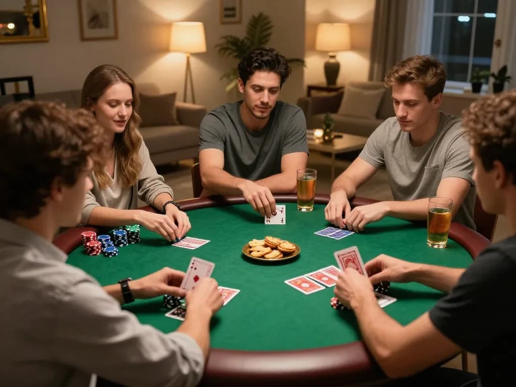 Engaging poker night scene showcasing strategy in action with ONE88 LINK.