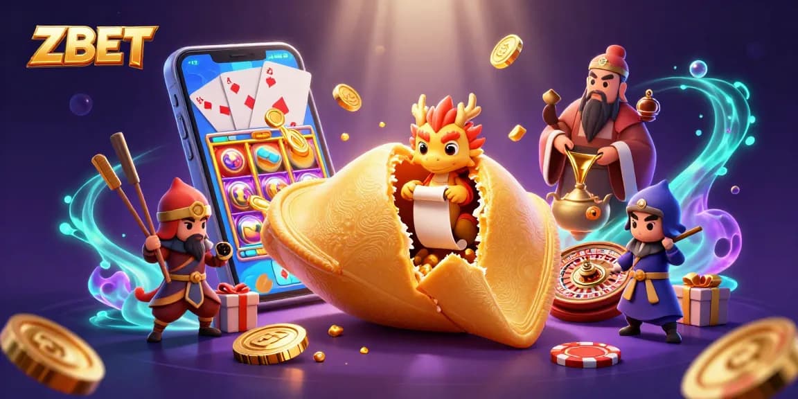 Experience thrilling gameplay at ZBET with vibrant casino action featuring slots, fortune cookie, and treasures.