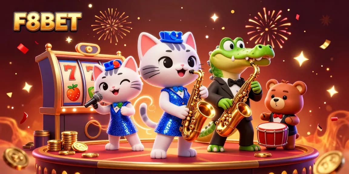 Experience exciting F8BET moments with lively characters in an engaging casino scene.