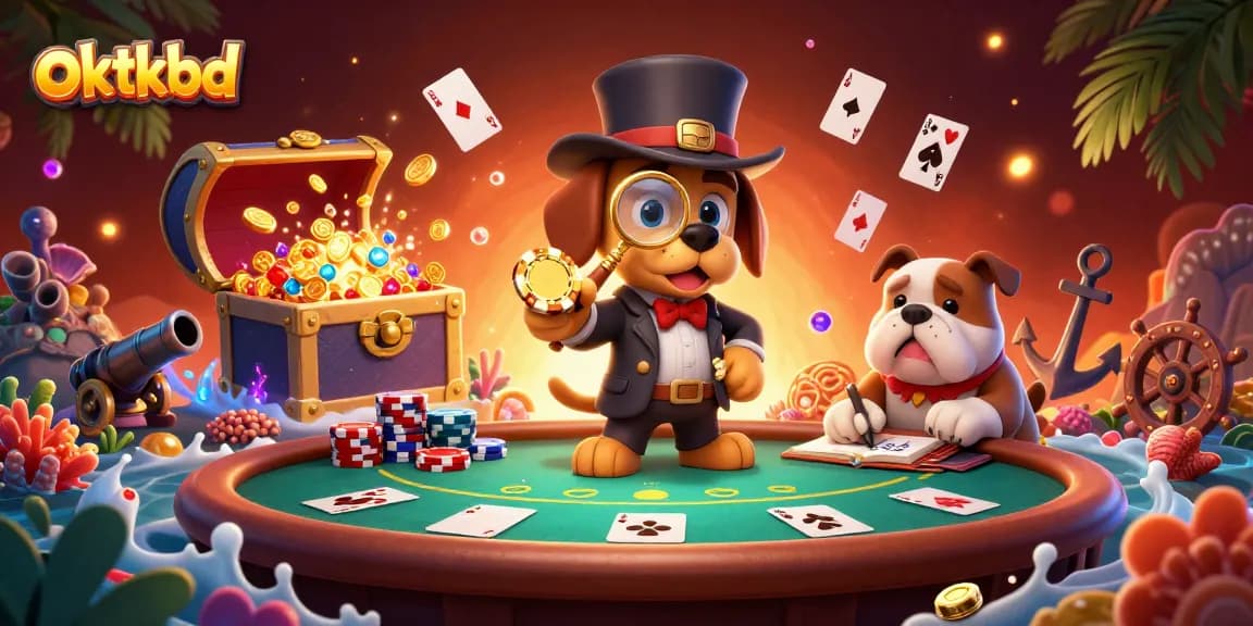 Play poker and uncover treasures with oktkbd's vibrant casino adventure