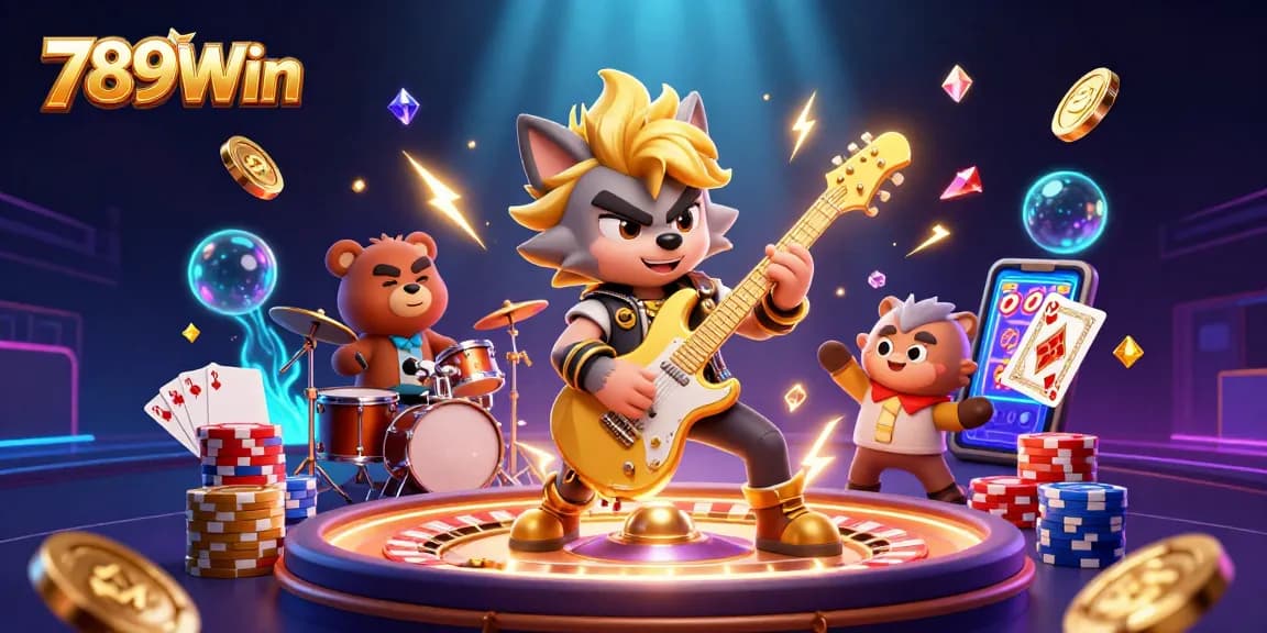 Experience thrilling gameplay at 789Win with a vibrant casino atmosphere featuring animated characters and gaming elements.
