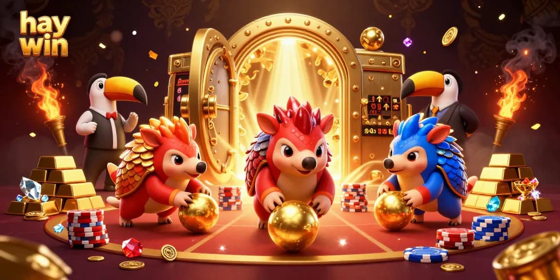 Experience thrilling fun at hay win with vibrant pangolins amid poker chips and riches.