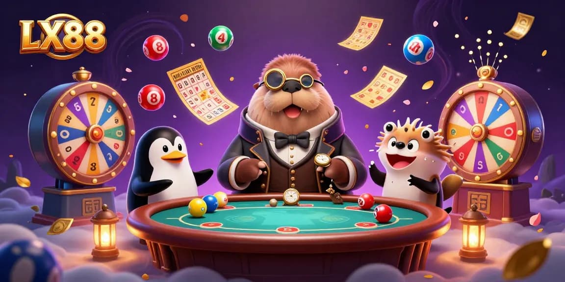 Engage with LX88's underwater poker scene featuring a jolly walrus and thrilling gaming elements.