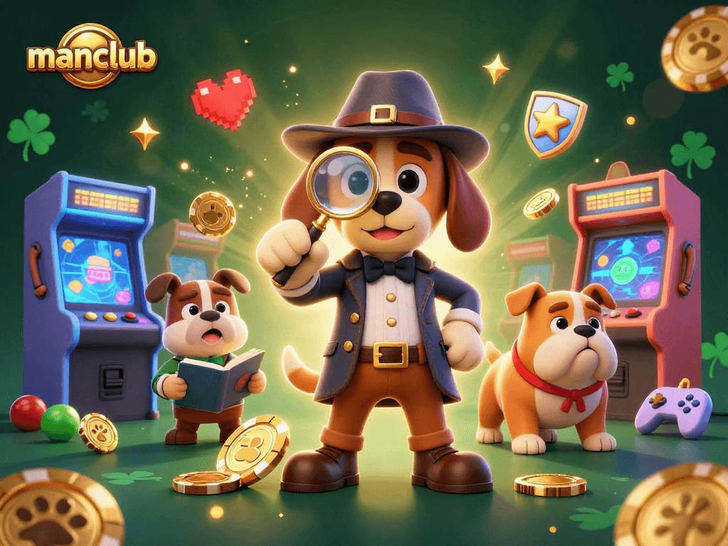 Win big with manclub's exciting casino gaming scene featuring action-packed characters and vibrant visuals.