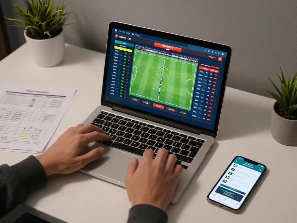 Experience sports betting excitement with QQ88 as users actively engage on a sleek laptop.