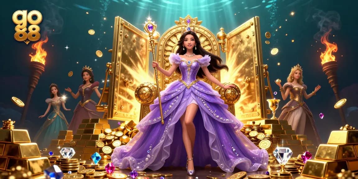 Experience thrilling gameplay at go 88 with beautiful casino elements, treasure, and excitement.