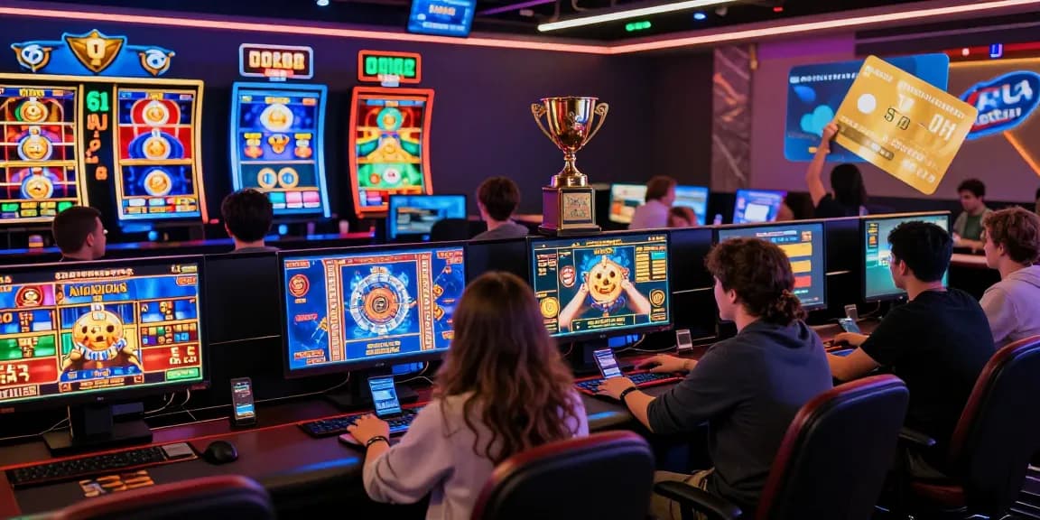 Players enjoying engaging gameplay at credit card casinos with diverse games and vibrant atmosphere.