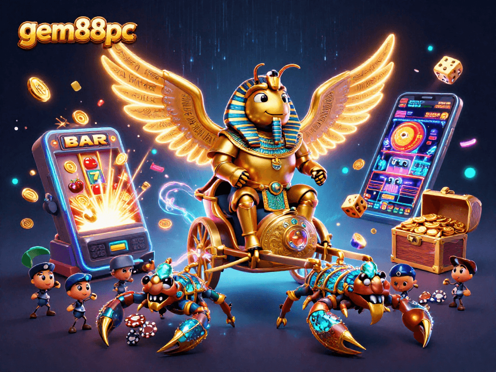 Experience thrilling jackpots at gem88pc with this vibrant casino-themed digital art