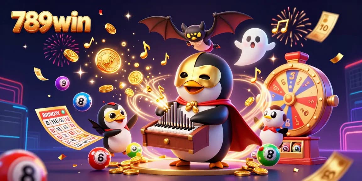 Join the thrill of 789win as the phantom opera penguin entertains with golden coins and dynamic lottery elements.
