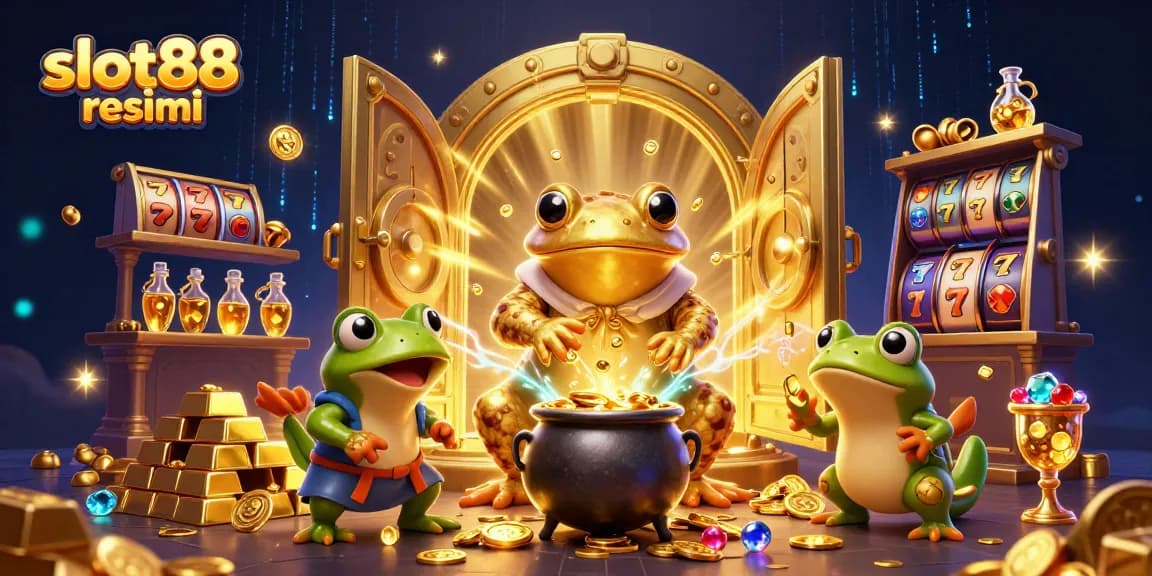 Engage with slot88 resmi in this captivating 3D illustration showcasing a magical casino world.
