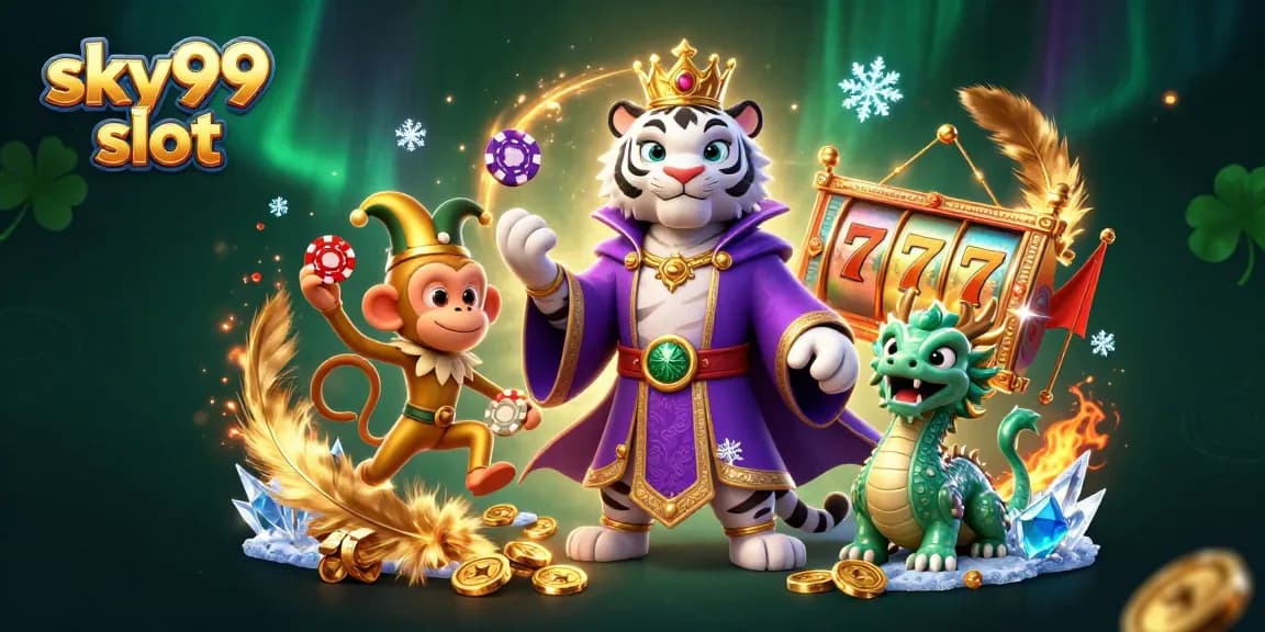 Rasakan kegembiraan slot sky99 dengan karakter yang hidup dan elemen kasino dinamis di tengah visual yang kaya.