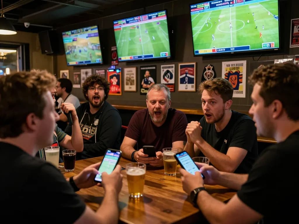 Embracing the excitement of soi kèo bóng đá with friends while enjoying a sports betting event.