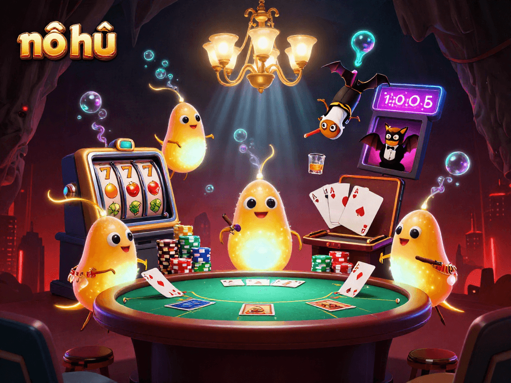 nổ hũ slot spins powered by glowworms in a vibrant cave casino atmosphere