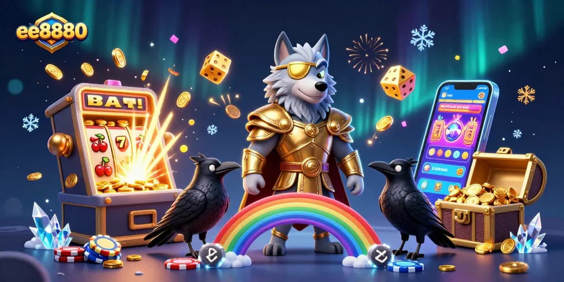 Experience the excitement of ee8880 with Odin and his ravens amid a casino adventure.