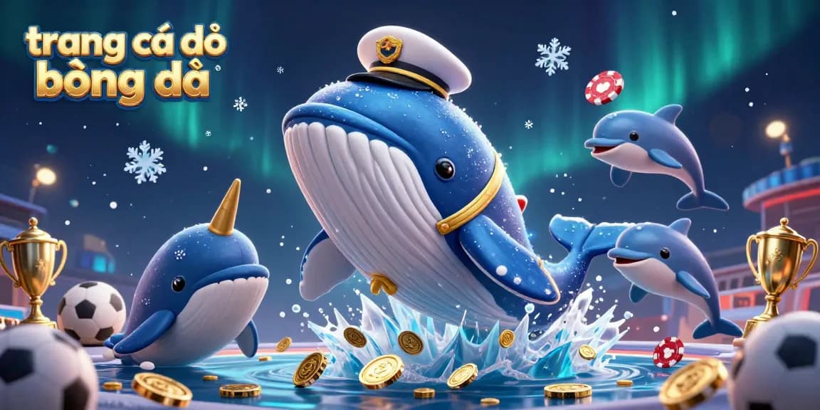 Engage with the leading trang cá độ bóng đá featuring dynamic sports betting elements like balls and trophies.