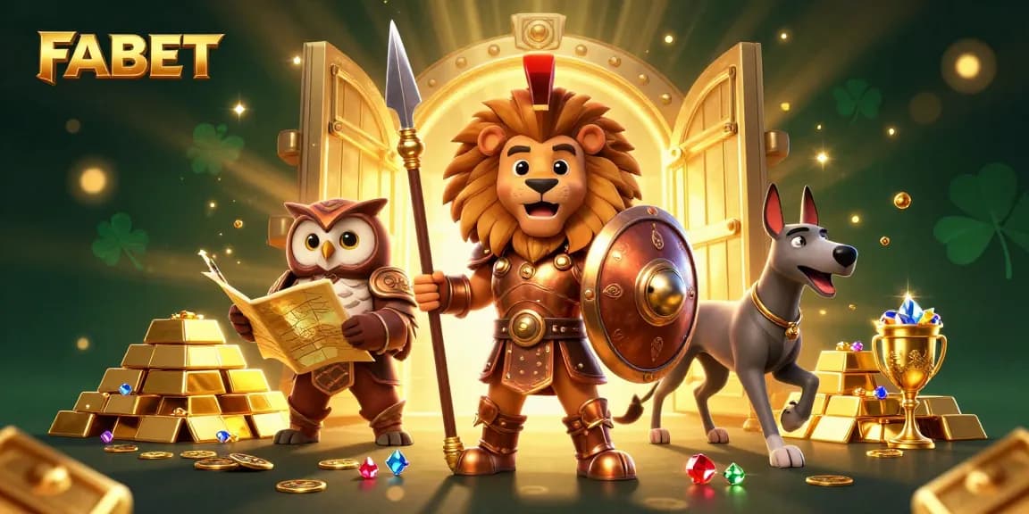 Join the Spartan lion, owl strategist, and greyhound messenger in FABET's exciting treasure-filled casino!