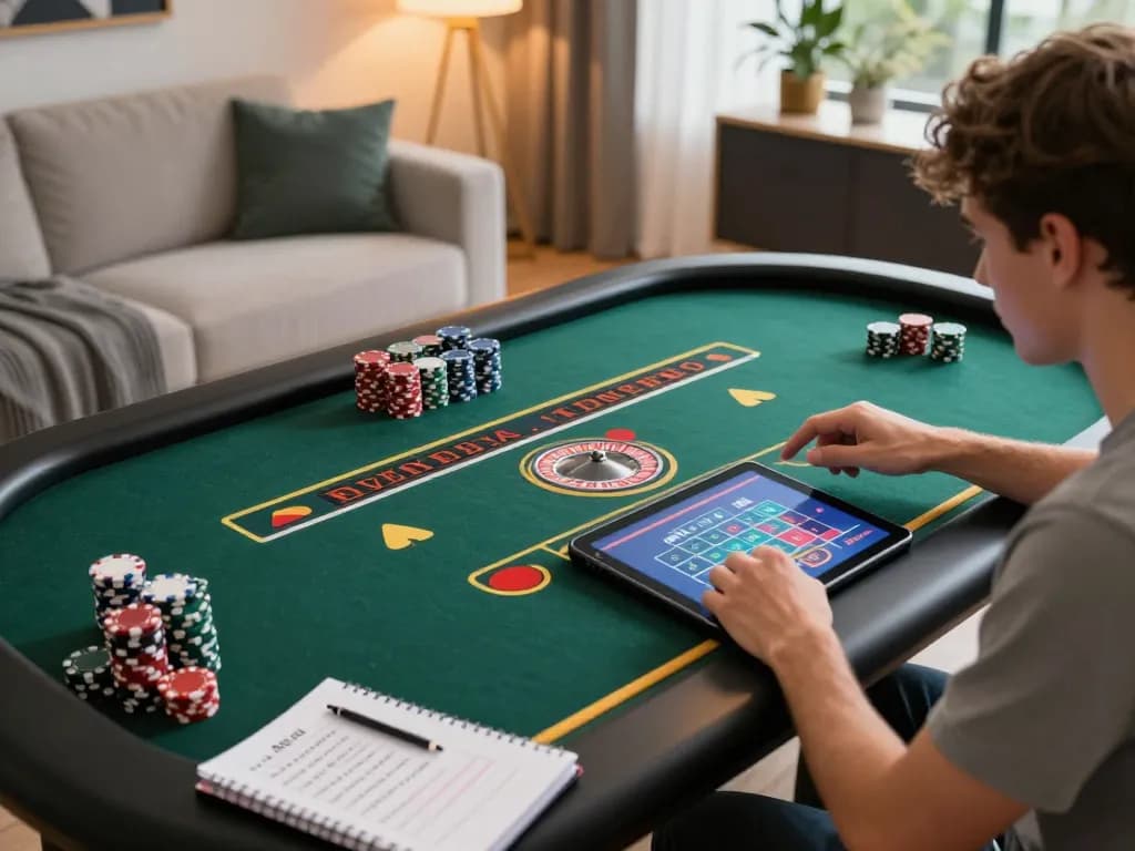 Player engaging in online roulette at home, highlighting the excitement of sunwin gaming