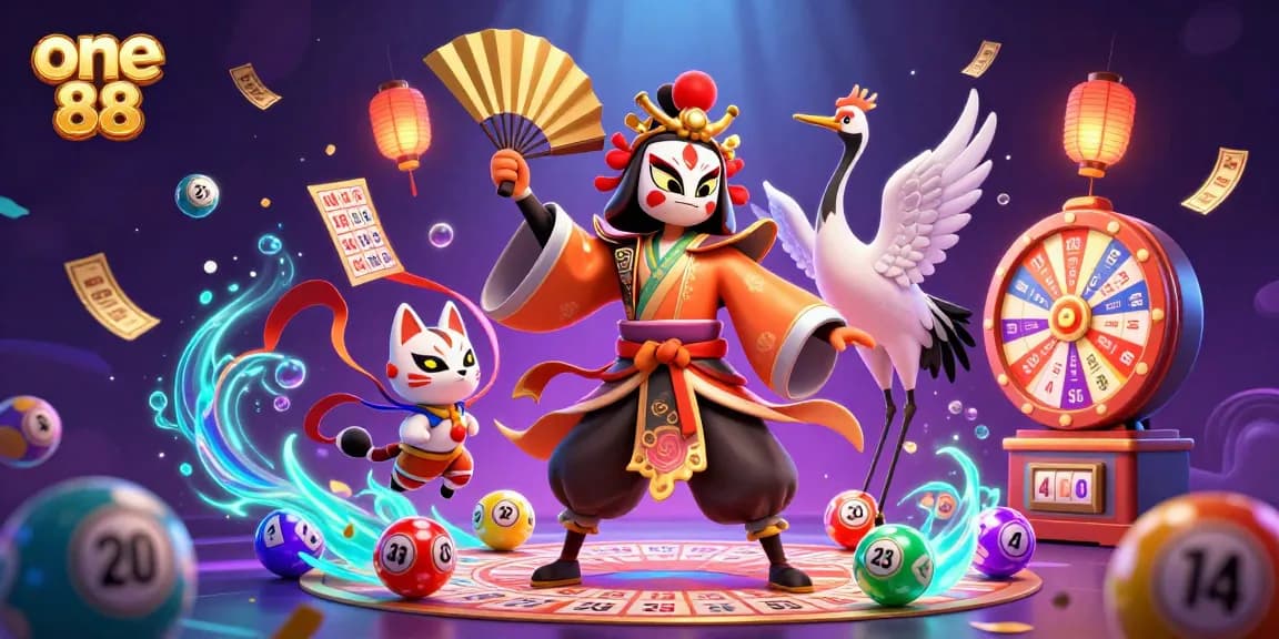 Engage with one 88's vibrant atmosphere filled with casino elements and magical characters.