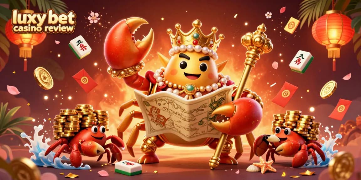 Experience the excitement of luxy bet casino review with the golden crab emperor in a dazzling scene.