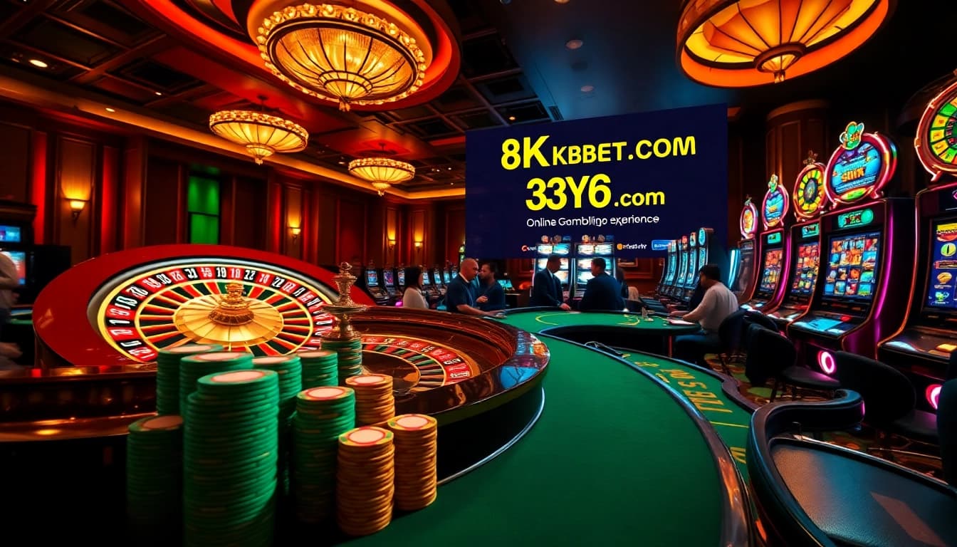 Experience thrilling gameplay at 8kbet.com with vibrant casino tables and exciting roulette.