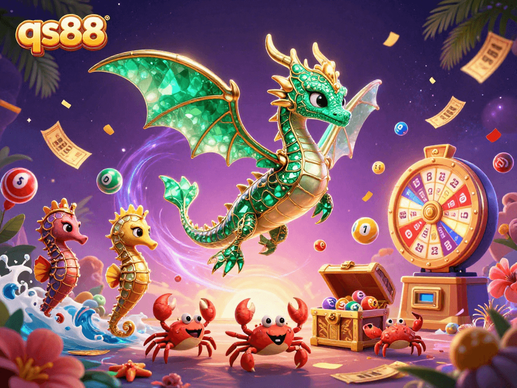 Engage with qs88's vibrant gaming world featuring colorful lottery elements and dynamic interactions.