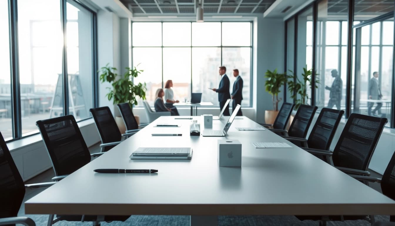 Headhunter Leverkusen im modernen Büro mit engagierten Mitarbeitern und Arbeitsmaterialien.