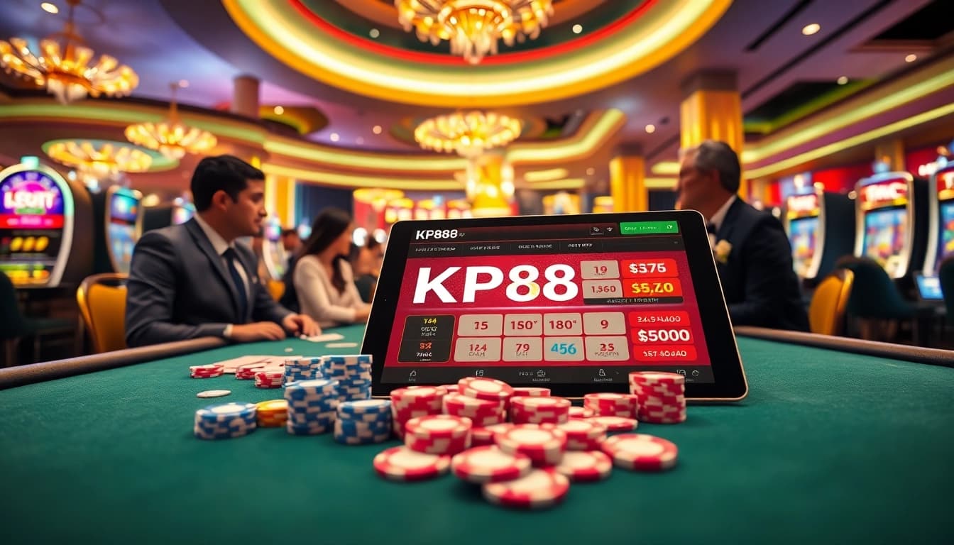 Experience the thrill of KP88 bet with professional players at a lively casino table.