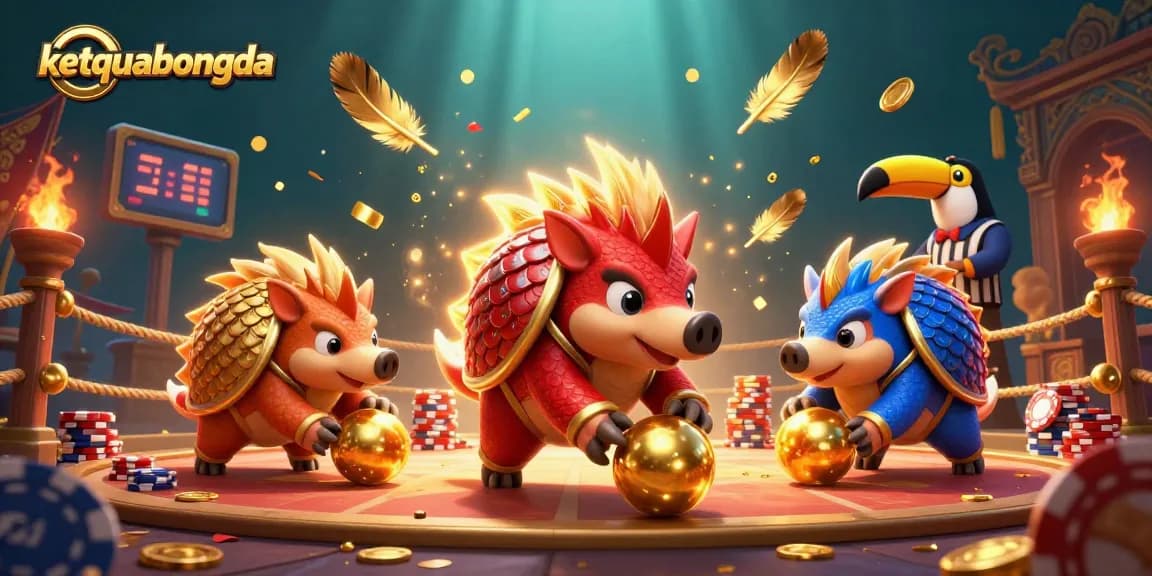 Engage in exciting betting adventures with ketquabongda as colorful pangolins clash in a vibrant casino arena.