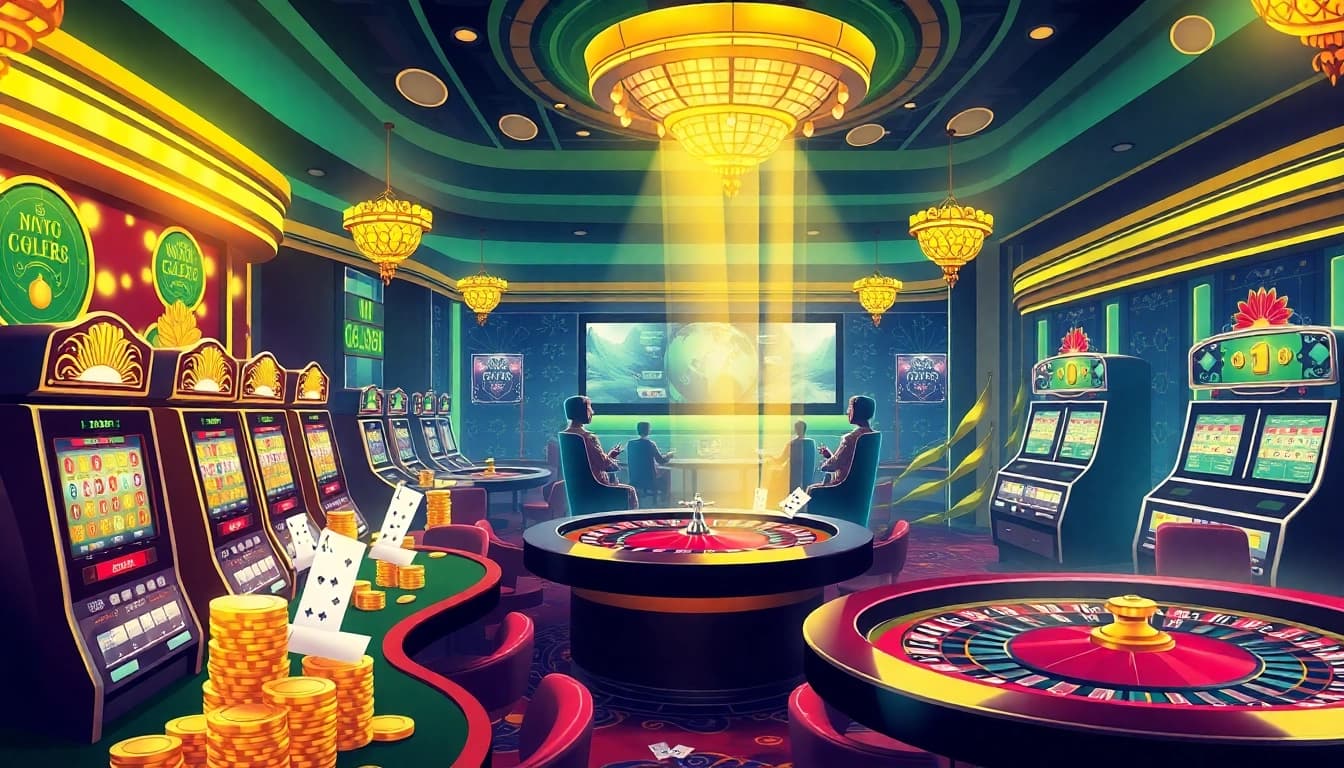 Experience thrilling gameplay at gg88 media with diverse casinos, poker chips, and vibrant slot machines.