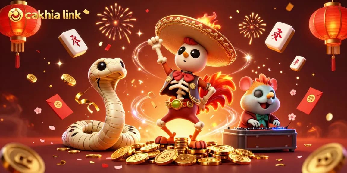 Watch cakhia link with lively characters celebrating around golden coins in a dynamic casino scene.