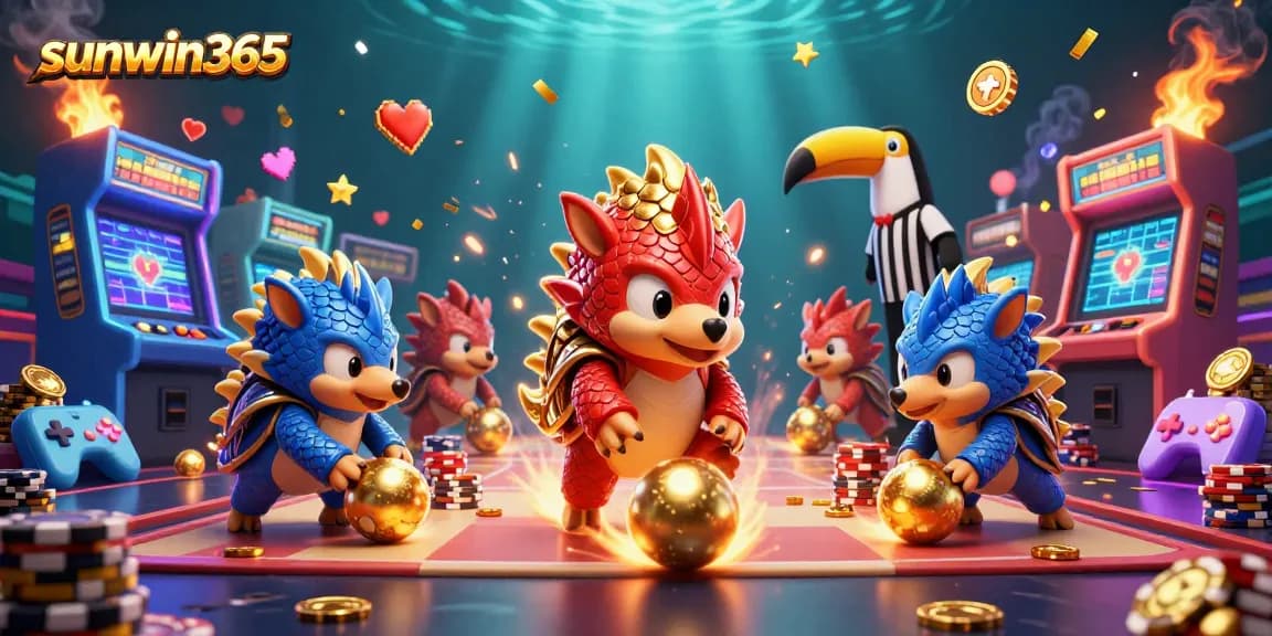 Experience thrilling gameplay at sunwin365 with colorful pachinko pangolins amidst golden casino excitement!