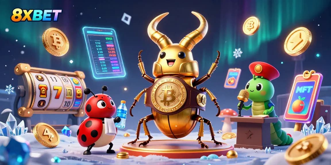 Engage with 8XBET's thrilling slots experience featuring giant beetles and fun elements.