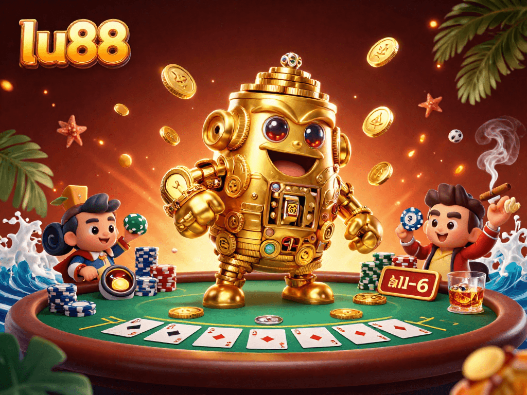 Experience thrilling gameplay at lu88 with the golden golem and poker elements.