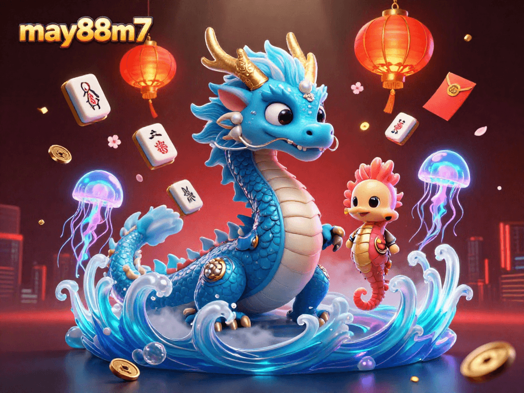 Engage in thrilling games and winning strategies at may88m7, featuring vibrant casino elements in a dynamic underwater scene.