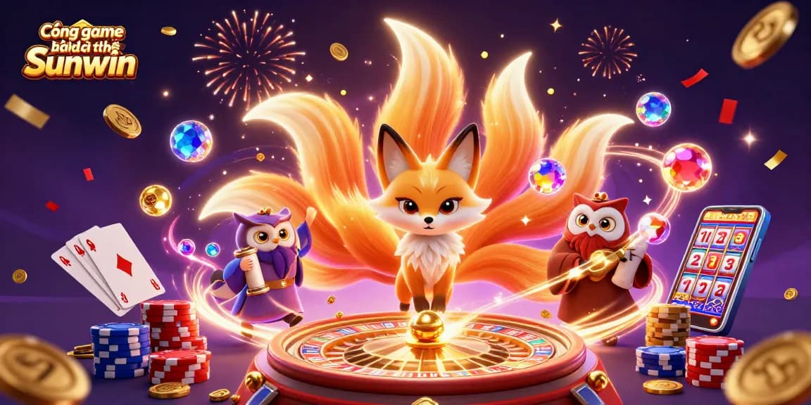 Experience the vibrant world of Cổng game bài đổi thưởng Sunwin with 3D characters and dynamic gambling elements.