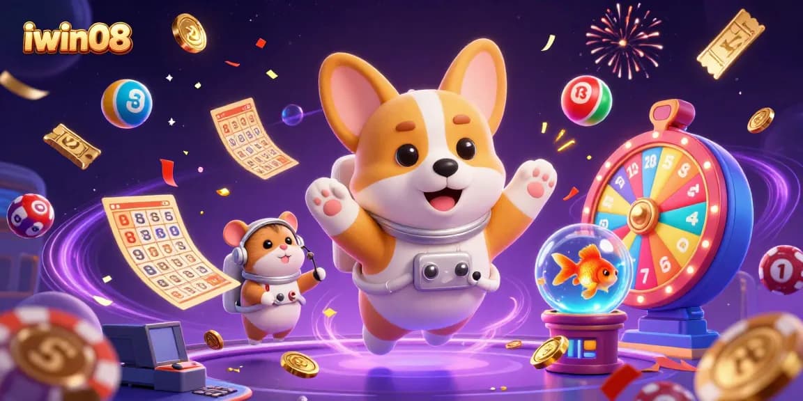 Join iwin08 for a thrilling lottery adventure with vibrant colorful balls and engaging characters!