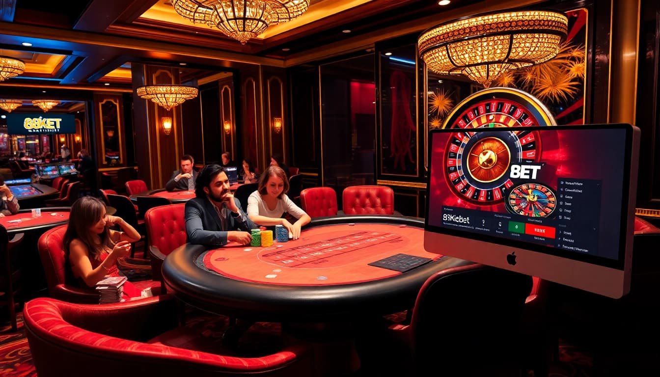 Experience premium gaming excitement at 8KBET with vibrant casino tables and thrilling action.
