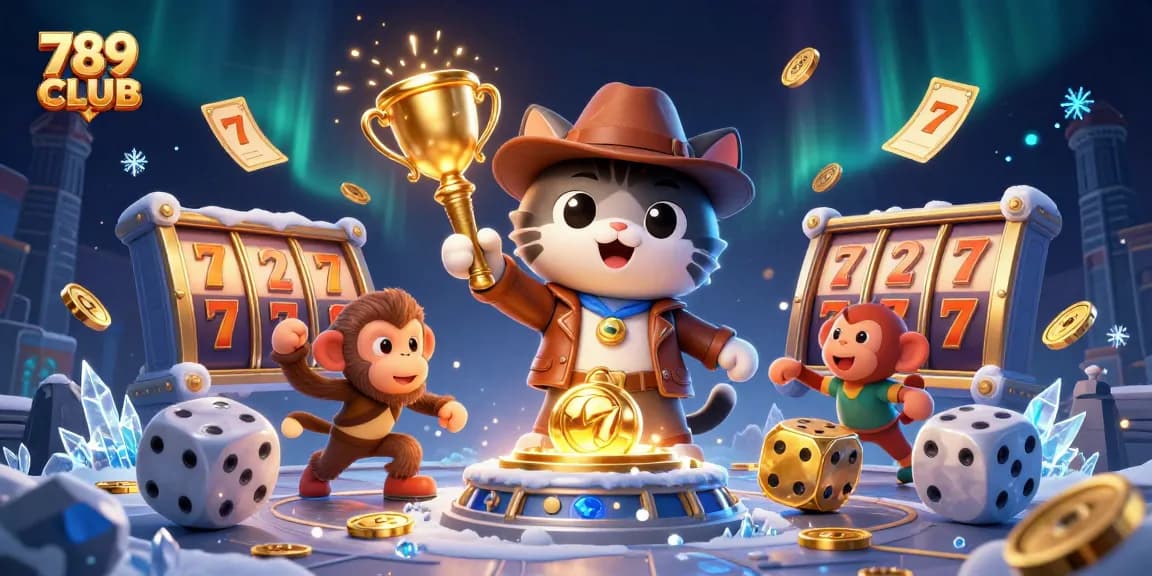 Engage in thrilling gameplay with 789CLUB's vibrant casino adventure featuring dynamic characters and gold elements.