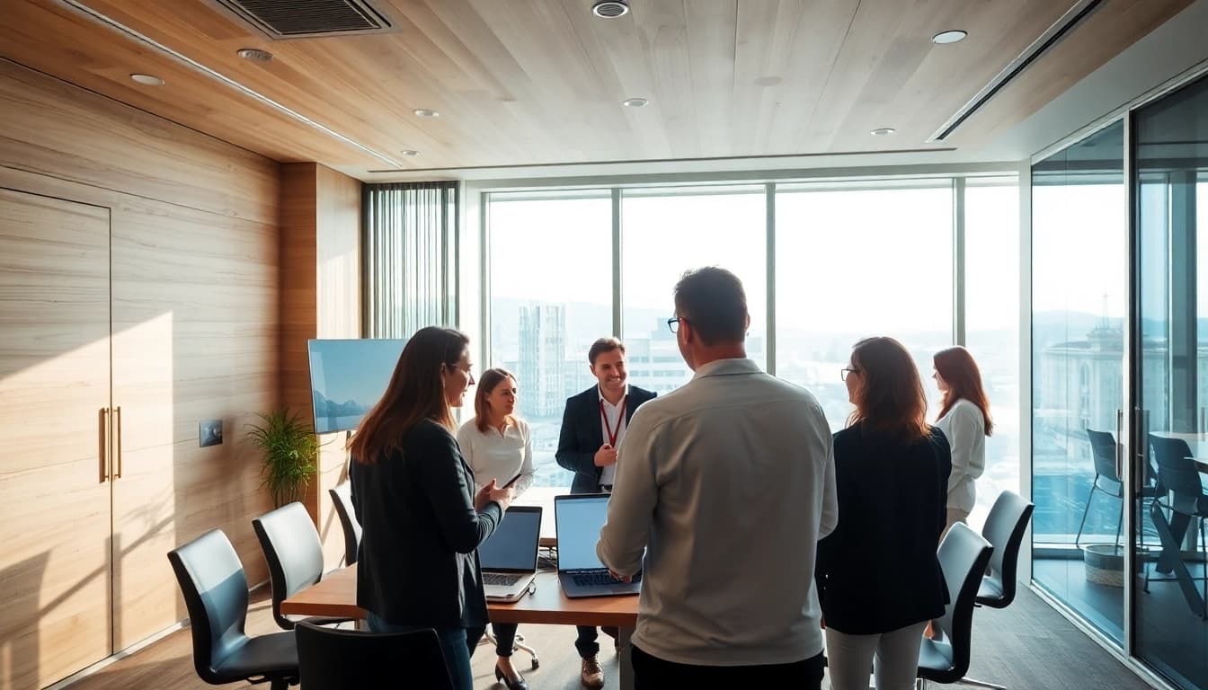 Professionelle Zusammenarbeit mit einem Headhunter Wolfsburg in einem modernen Büro.