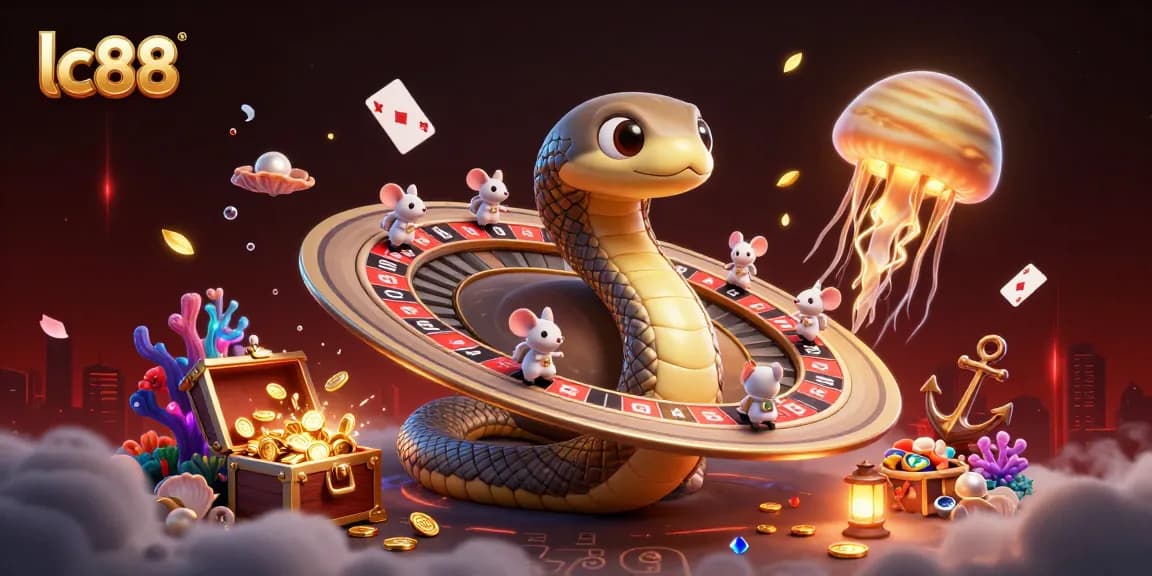Experience lc88's thrilling cosmic roulette with vibrant space characters and dazzling treasures.