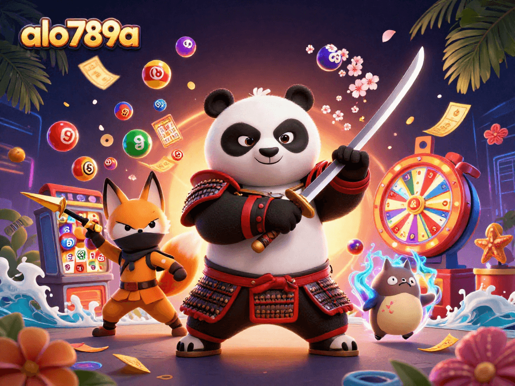 Engage in thrilling lottery games at alo789a with vibrant 3D characters and dynamic elements.