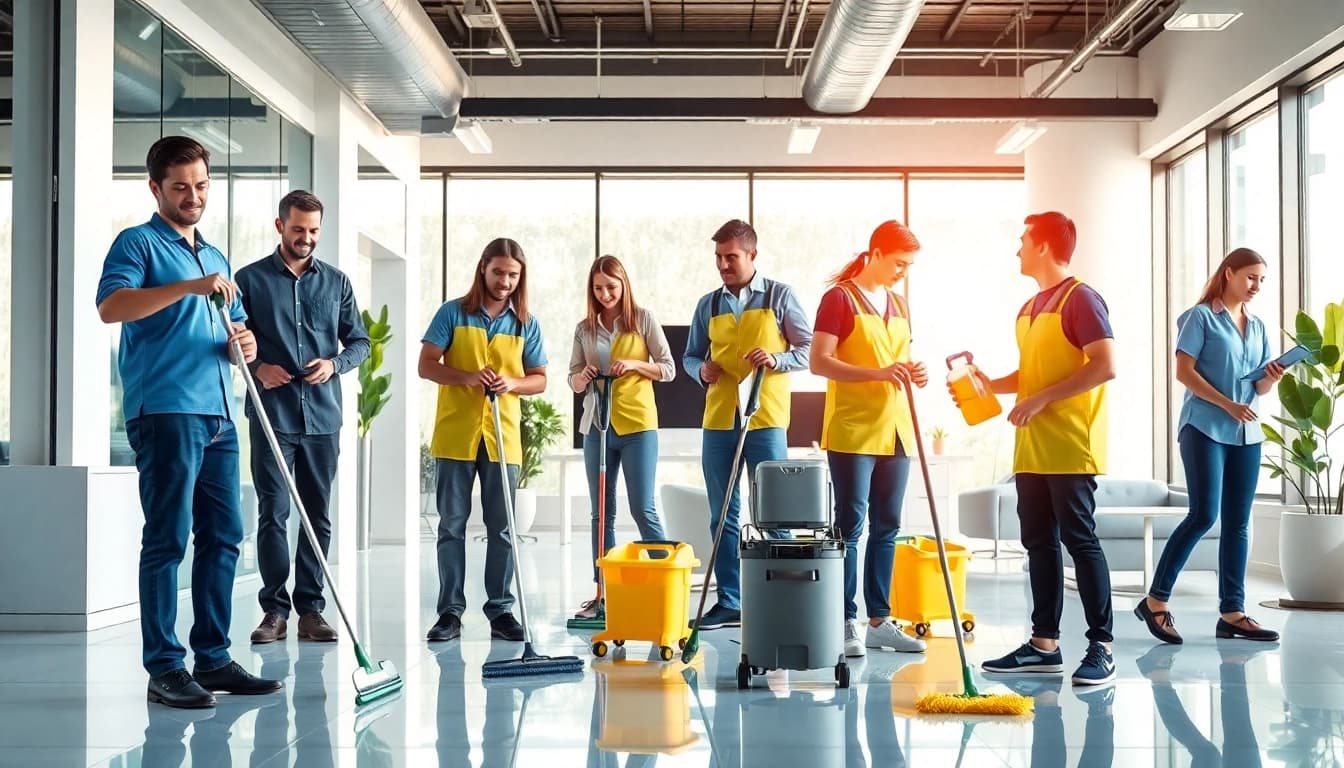 Effektive Gebäudereinigung Ulm von einem professionellen Team in modernem Büro.