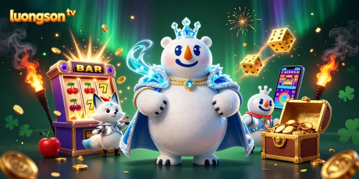 Play and win with luongson tv's immersive gambling experience featuring animated casino elements.